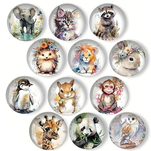 Fokroin Lot de 12 aimants pour réfrigérateur, Aimants Décoratifs, Magnet Frigo Enfant, 3D Magnet Frigo pour armoires de Bureau, Tableaux Blancs et Photos Aimants décoratifs pour la Maison