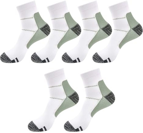 Zssxysm 3 Paia Calze Compressione Graduata Donna e Uomo, Calze Contenitive Antitrombo, Calze Elastiche Sportive per Running, Sci, Ciclismo, Trekking, Viaggi a Lungo Raggio (Grigio)