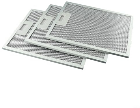 Honseadek 3 Stück Dunstabzugshaubenfilter Ersatz, Küchenabluftventilatorfilter, Aluminium-Dunstabzugshaubenfilter, Metallgitter, Abluftfilter, 310 x 250 x 9 mm