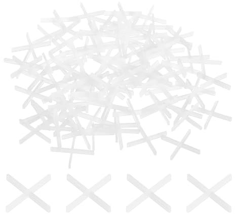 sourcing map Distanziatori per piastrelle, a forma di croce, da 1 mm, per pareti e pavimenti, 2500 pezzi, per installazione di piastrelle in ceramica, colore: bianco