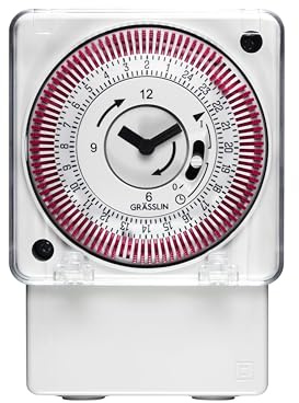 Grässlin 01.78.1001.1 Tactic 111 A- analoge Zeitschaltuhr mit Tagesprogramm, Wandmontage, Aufputz, 1-Kanal