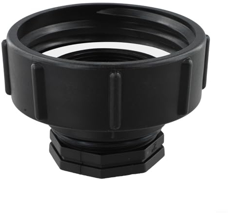 Desiumite Adattatore S100x8 Riduzione Filettatura Grossa Raccordo interno per serbatoio dell'acqua Compatibile con valvola DN80 Contenitore per acqua piovana Polipropilene Nero da 1/2 a 1,5 (3/4)