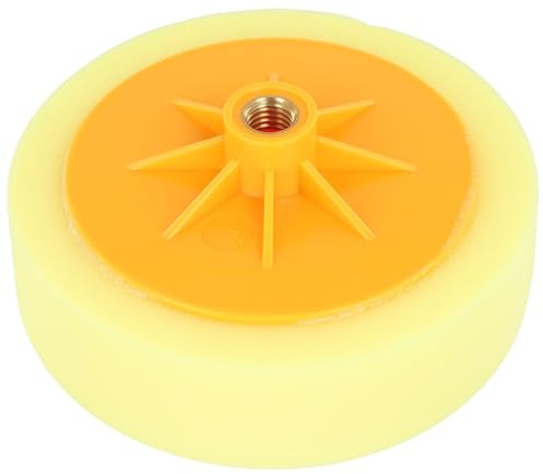 Opatiny Thread - Cabezal de esponja de pulido de coche de 150 mm, almohadilla de pulido de espuma amarilla para compuestos y encerado, reutilizable y enjuagable