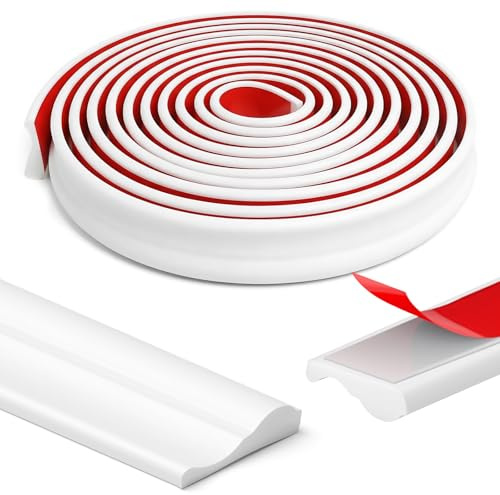 XLTBOMS 7m x 40mm Peel and Stick Wall Moulding Trim, White Self-Adhesive 3D Chair Rail Panel Molding Finish Trim, Flexible Dado Rail for Home DIY Decoration, Wall Paneling Protection, Cabinet Border