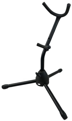 EXAOMBLE Soporte para Uso en Trípode Antideslizante Adecuado Ligero de Aleatorio Estilo Portátil Tenor Acero Negro Saxofón Casa Aula de Música