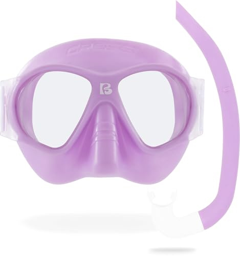 CRESSI Depuis 1946 - Nautilus Combo Kid - Masque Breezy Verres Polycarbonate + Tuba Mini Vibe Tuyau TPR Embout Silicone Idéal pour Plongée Apnée Nage en Surface - Jelly Bubble - Taille Unique_Enfants