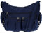 Christian Wippermann Umhängetasche Damen Stoff - Luxuriöse Canvas Schultertasche 31x24x11 cm - Verstellbarer Trageriemen 80-140 cm - Viele Reißverschlussfächer - Perfekt für Arbeit & Freizeit Blau