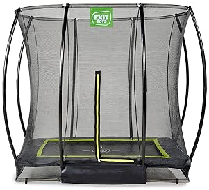EXIT Toys Silhouette Bodentrampolin - 153x214cm - Kompaktes Rechteckiges Gartentrampolin Outdoor für Kinder - Mit Sicherheitsnetz und Fußschutzsystem - Gute Sprungkraft - Sicherer Einstieg - Schwarz