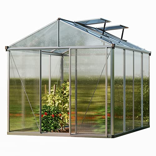 Serra GFP Premium 22 telaio in alluminio 222 x 294 cm, lastre a doppia parete di 10 mm, con 2 apri-finestra automatici
