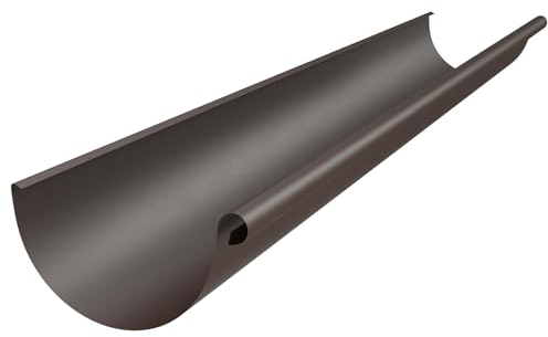 ZAMBELLI Canalón semicircular de zinc, 150mmmm, marrón cobrizo, canalón para lluvia con alta protección contra la corrosión, fácil de instalar, no requiere soldadura