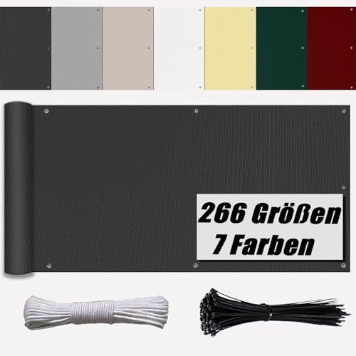 Ufamiluk Brise Vue Balcon Polyester (200g/㎡) Opaque Vent Protection UV Toile occultante pour Jardin pour Jardin et Lieu de fête Piscine 50 cm de Hauteur Anthracite 50x300cm