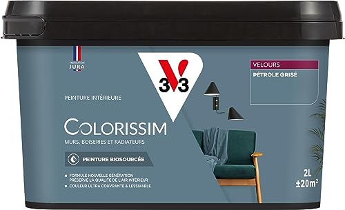 V33 Peinture multi-supports Colorissim® Pétrole grisé Velours 2L