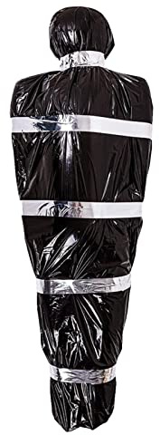 Halloween Cadavre - Sac Mortuaire | Halloween Decoration Faux Cadavre | Deco Halloween Cadavre | Accessoire De Victime De La Mort | pour Décoration Fête Maison Hantée Intérieure Et Extérieure (Noir)