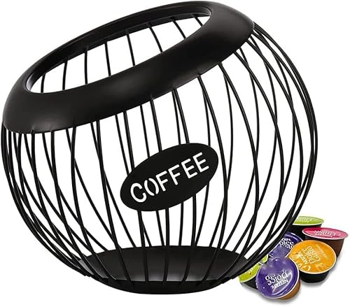 Callstick Soporte para estante de café, organizador de tazas K y espresso con gran capacidad, cesta de almacenamiento para cápsulas de metal