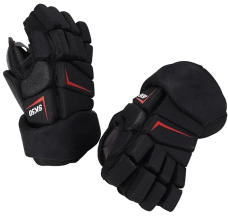 PUNELE 1-Paar-Eishockey-Handschuhe Atmungsaktiver Finger schützender hoch sitzender Nylon-Stoff Eva-Schaum-Hockey-Handschuhe Hockeyspieler (30,48 cm / 12 Zoll)