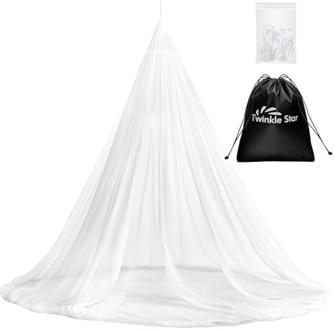 Twinkle Star Moskitonetz Reise mit Reisetasche und Aufhänge-Seil, Öffnungsdesign Mückennetz, 2,2m hoch, 12m Umfang, Doppelbett Einzelbett Outdoor Moskitonetz für Reisen, Camping, Picknicks