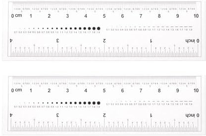 Lot de 2 règles flexibles en plastique blanc de 10,2 cm - Échelle de 0,1 mm - Règle droite pliable - Outil de mesure pour usine - Outils de dessin transparents - Matériel pédagogique - Outils de