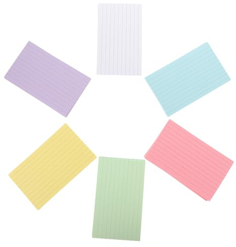 SHINEOFI Tarjetas de Índice de Colores 3 Pulgadas 110 G Paquete de 300 Hojas Rayadas para Notas y Memorándum Papel Liso Compacto para Oficina Estudio y Organización Diaria