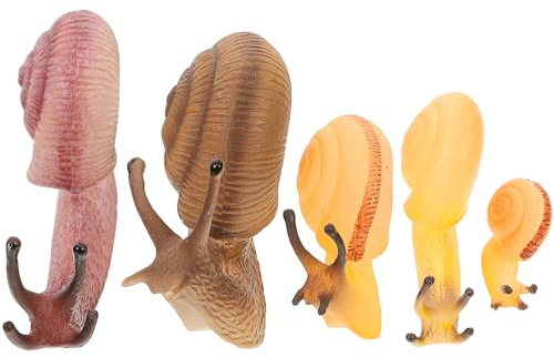 CIYODO 5 Pezzi Figure Lumaca Realistiche in Miniatura, Giocattoli di Simulazione Educativa, Ornamenti Artificiali per Giardino e Decorazioni Festa