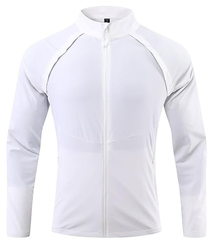 YOUTHUP Veste sport homme respirante col droit course zippée | Tissu élastique respirant séchage rapide coupe épurée sensation fraîche pour entraînement course salle et plein air
