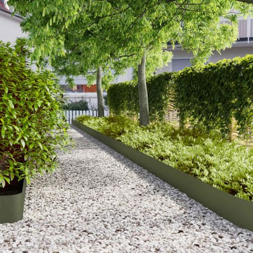 Lumanois Bordes césped 30 uds Acero Laminado frío Verde Oliva 20x103 cm,Bricolaje,Vallas de jardín,Ribetes y Bordes para jardín,26.83kg-860163