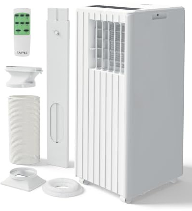 Garvee 8000 BTU Portable Air Conditioner, 3-in-1 Portable AC Cooling, Dehumidifying & Fan for Bedroom, Apartment, Dorm & Rooms Up to 350 Sq. Ft, Sleep Mode, 24-Hr Timer, Remote, Window Kit, White