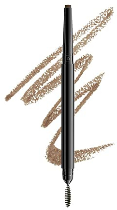 NYX Professional Makeup Matita per sopracciglia, Precision Brow Pencil, Due lati: matita a punta piatta e scovolino, Tonalità: Taupe