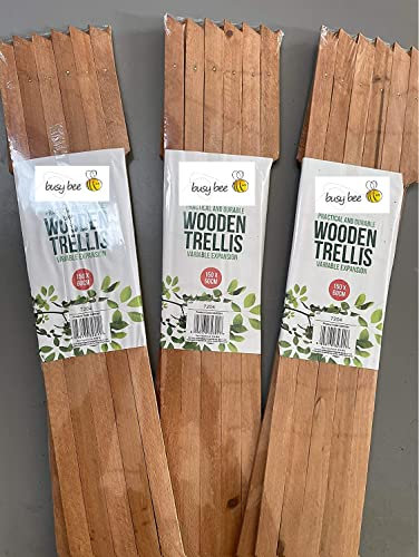 MD MUZ 3 X Garden Gardeners Dark Brown Coloured Wooden Expanding Expandabl Wooden Garden Trellis Each Piec Expands to 180 x 60cm new