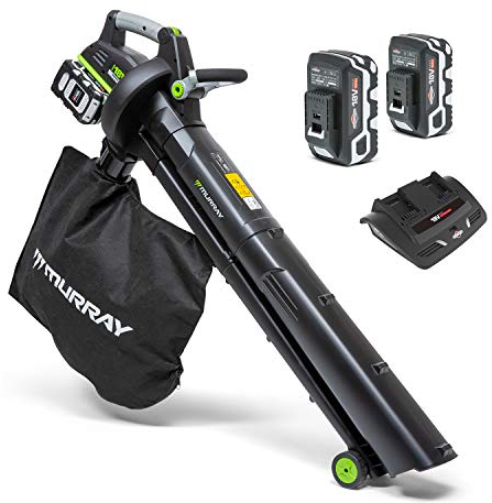 Murray IQ18LBVK Dual 18V (36V) Li-Ionen-Akku-Laubbläser-Sauger-Kit, Powered by Briggs & Stratton, 247 km/h Luftgeschwindigkeit, bürstenloser Motor, 45-l-Bag, einschließlich 2x5,0-Ah-Batterien