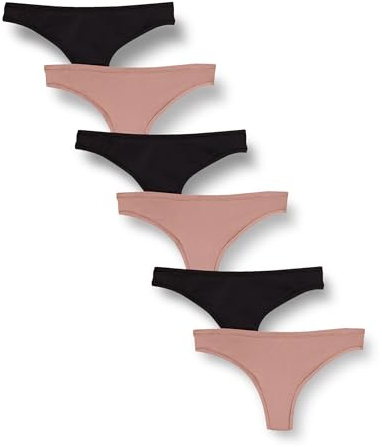 Amazon Essentials Women's Microfibre Underwear (Hipster & Thong, Available in Plus Size), Pack of 6
