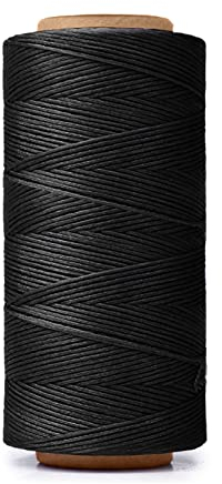 HILELIFE 260 m 150D gewachster Faden zum Ledernähen, Lederfaden für Handnähen, Handwerk DIY, Brieftaschen, Schuhreparatur, Buchbindung (Schwarz)
