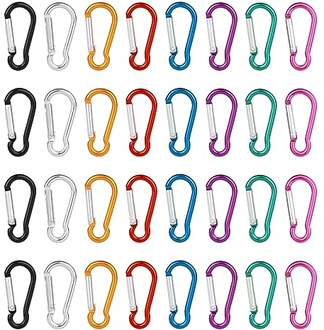 VFANDV Karabiner, Bunt Karabinerhaken Aluminium Schnapphaken Karabinerhaken Klein - 3.5 x 40.8mm, für Camping/Reisen Wandern/Angeln/Rucksack (16)