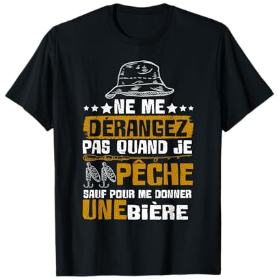 Pêcheur Et Une Bière Humour Pêche Sport Poisson Homme Cadeau T-Shirt