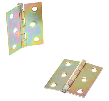 Aqbau® Kistenband Tischband Möbelscharniere Möbelband Verzinkt, Türband Kistenband Schrankscharniere - Möbelzubehör Stahl, Gerollte Scharniere Halbbreite (20 st, 50mm x 42mm)