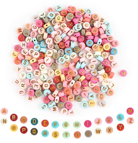 1500 Stück Buchstabenperlen Perlen Set Perlen Buchstaben Perlen zum AuffäDeln Armband Perlen Set Perlen Bastelnperlen Buchstaben Beads for Bracelets für Halsketten DIY Schmuck Herstellung