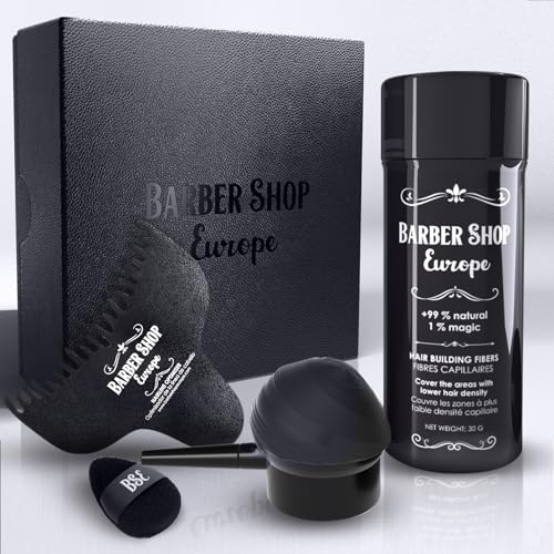 KIT X3 Fibras Capilares Negro - Contiene - Fibra Capilar Hombre y Mujer - Aplicador Fibras Capilares y Optimizador - Hair Fibers - Microfibras Capilares para Disimular Calvicie - Polvos Pelo