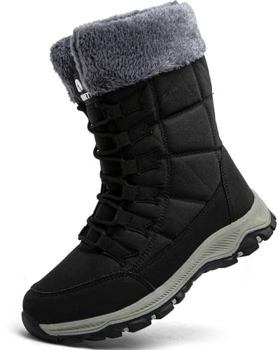 VTASQ Bottes de Neige Femme Doublé Chaud Antidérapantes Outdoor Bottine de Randonnée Chaussures d'hiver