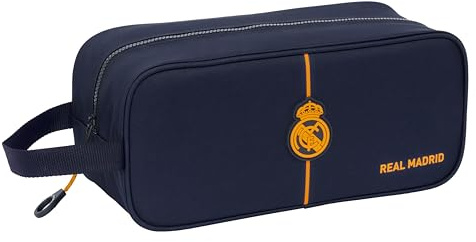 Safta Real Madrid 2ème équipe 24/25 - Sac à chaussures moyen, multifonction, sport, extrascolaire, football, confortable et polyvalent, 34 x 14 x 15 cm, bleu marine, bleu marine, Estándar, Décontracté