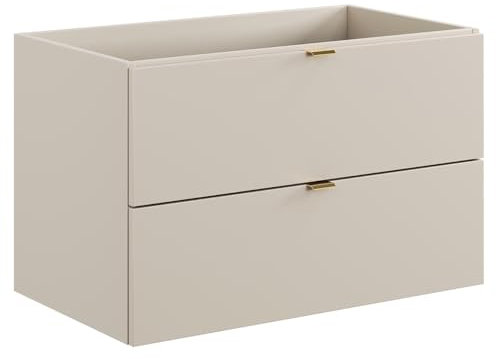 Lomadox Mobile lavabo 80 cm in cashmere opaco 2 cassetti