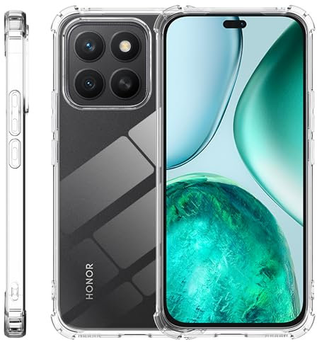 zZjoOoj Funda de silicona transparente para Honor X8c con esquinas protectoras a prueba de golpes, funda transparente suave de TPU transparente, resistente a los arañazos