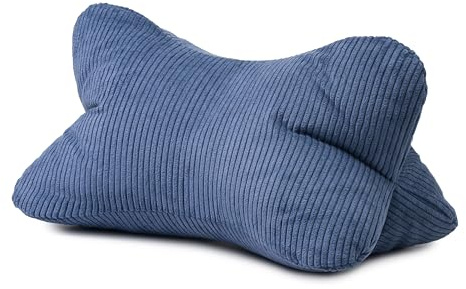 Gözze - Leseknochen Capri, Nackenkissen in Feincord-Optik, Lese- und Relaxkissen für Nacken und Rücken, 40 x 25 cm - Dunkelblau