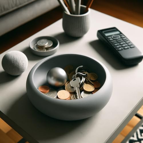 Modern Key and Coin Tray: Organiser Bowl (Matt Nardo Grey)