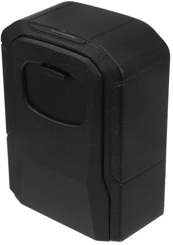 SHINEOFI Outdoor Key Lock Box with Four-digit Combination, Black Explosion-proof Aluminum Alloy Password Storage Case for Homes and Commercial Access Control