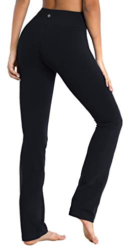 BUBBLELIME 29/31/33/35 4 Styles Women's Slim Fit Yoga Pants Tummy Control - Slim Fit_Black M_29 Inseam