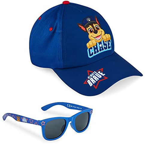 Paw Patrol Cappello Baseball, Cappello Bambino con Visiera e Occhiali da Sole con Protezione UV (Blu)