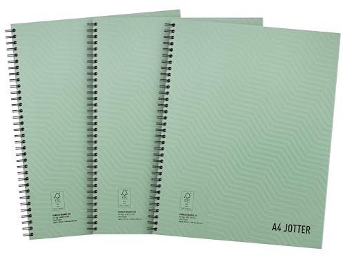 Summit A4 Metallic Wirebound Notebook – 3 Pack, Ruled Pages for School, Work & Journaling, Lay-Flat Durable Binding