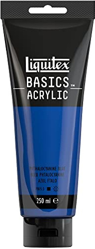 LIQUITEX Basics Acrylic Paint, Phthalocyanine Blue, 250 ml Tube