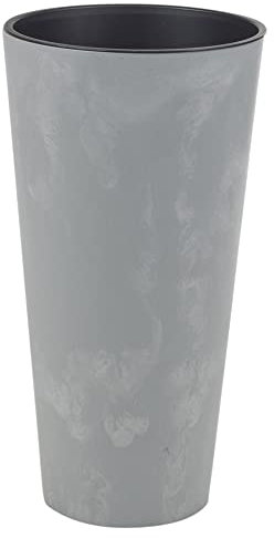 URBNLIVING Large Tall Concrete Effect Flower Plant Pot Indoor Outdoor Garden Patio Planters (Concrete, 250mm)