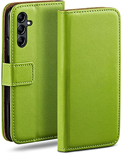 moex Flip Case for Samsung Galaxy A14 (4G/5G) Case Foldable Mobile Phone Case with Card Slot 360 Degree Protective Flip Case Book Cover Vegan Leather Mobile Phone Case Green