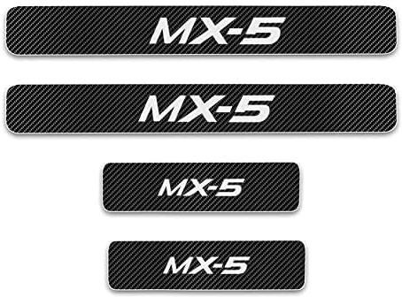 FURREN 4 Piezas Tira De Umbral De La Puerta del Coche para Mazda MX5, Protector De Umbral De Puerta De Coche Pegatina Antirrayas, Decoración para Estribos,A